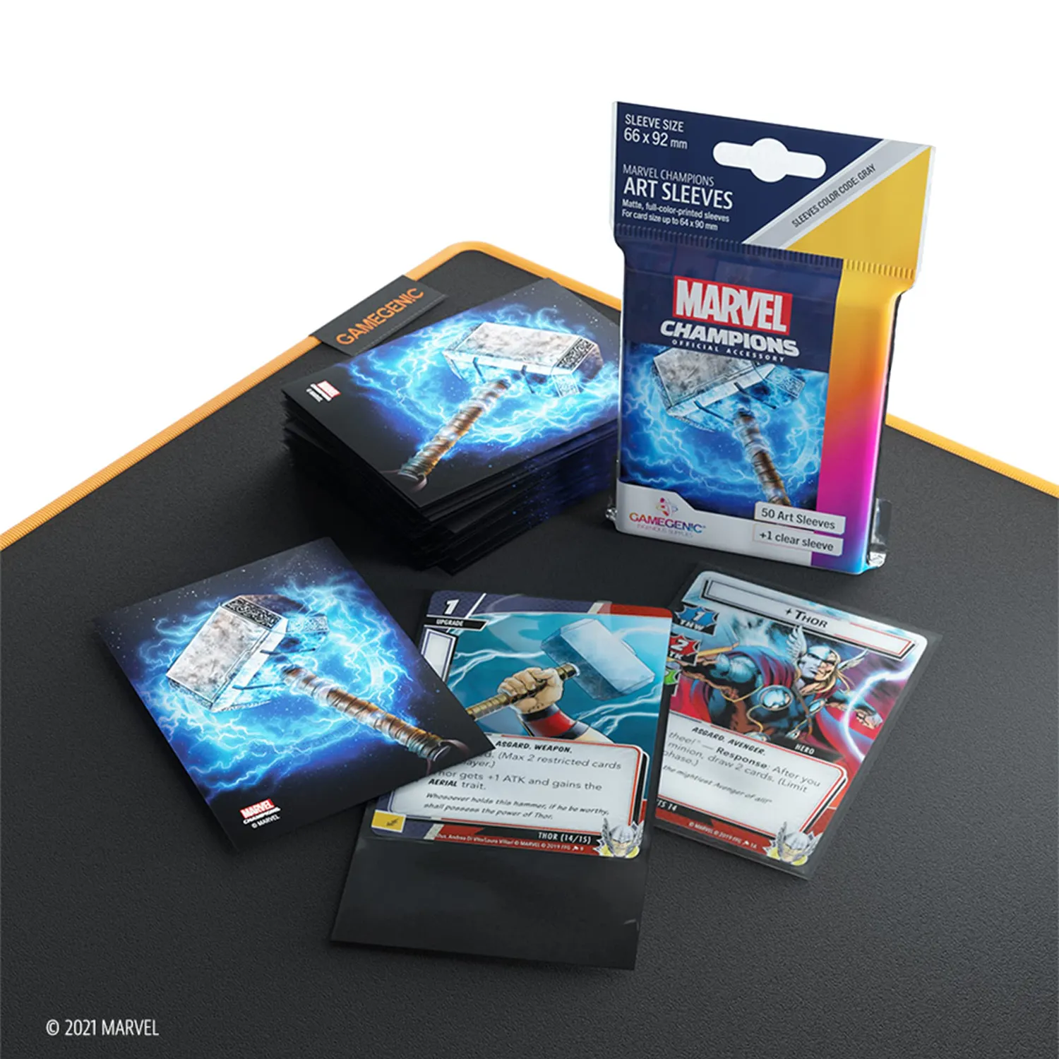 Gamegenic Marvel Champions Sleeves Kartenhüllen Thor Grau 50 Stück