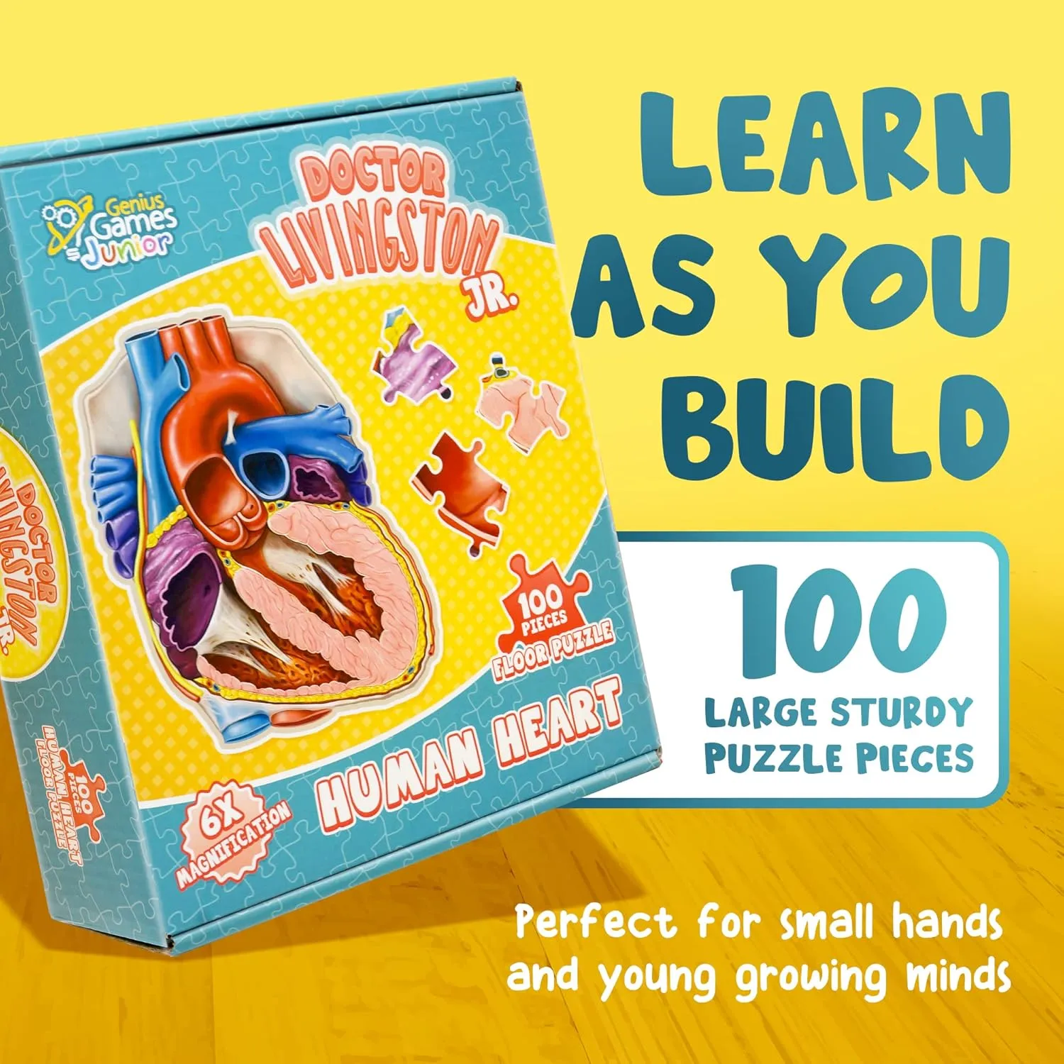 Genius Games Dr. Livingston Herz Bodenpuzzle 100 Teile Anatomie