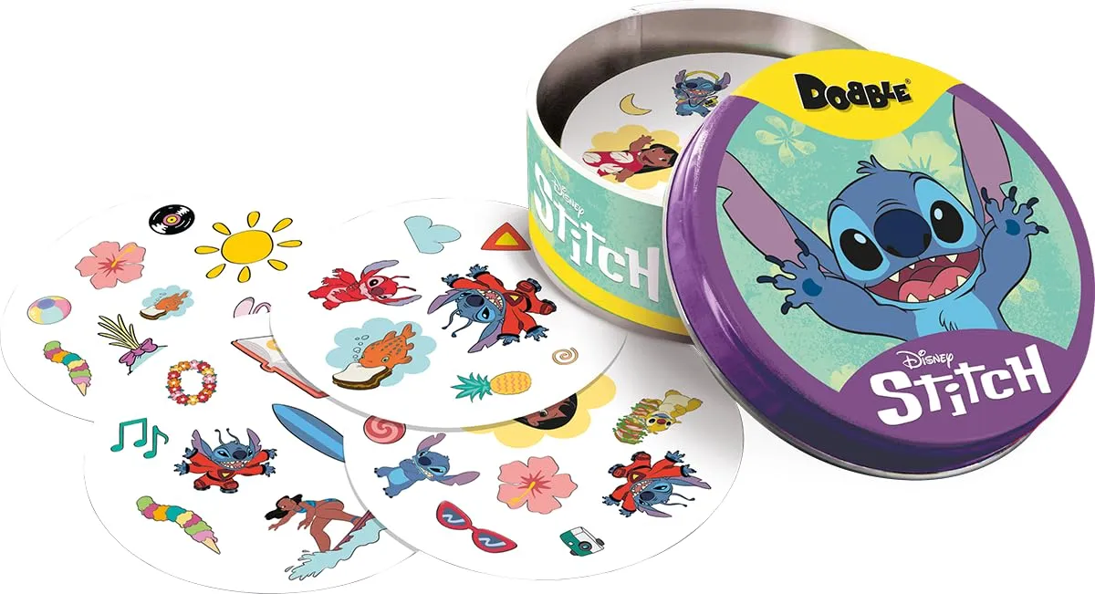 Dobble Disney Stitch Kartenspiel Metalldose Reaktion