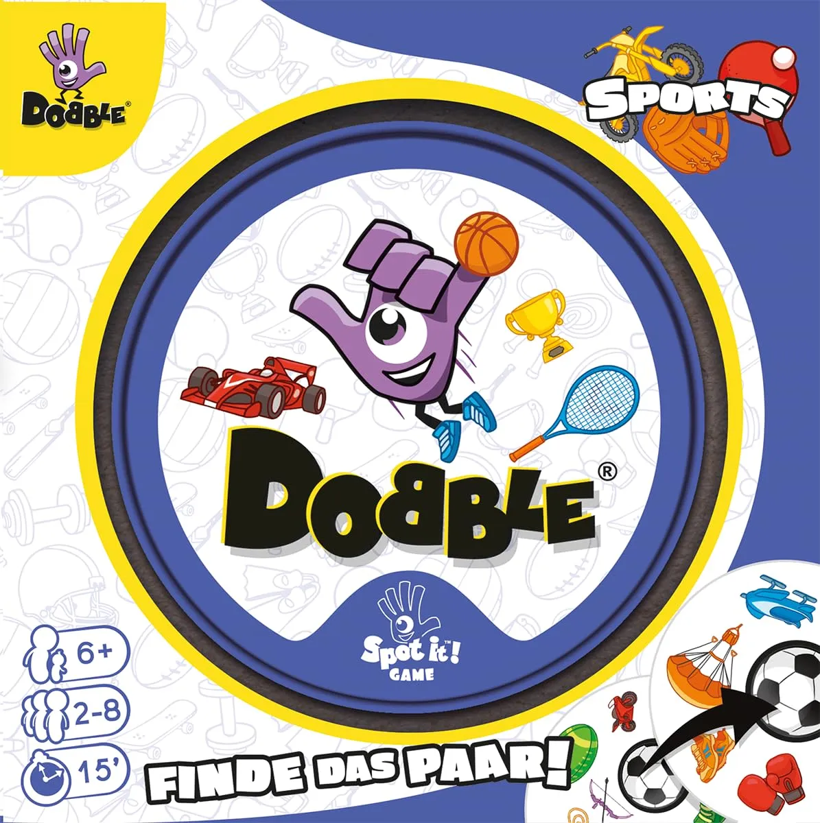 Dobble Sports Kartenspiel Metalldose 2-8 Spieler Deutsch