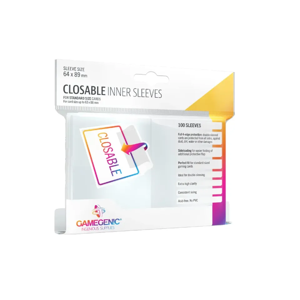 Gamegenic Closable Inner Sleeves Kartenhüllen 100 Stk transparent