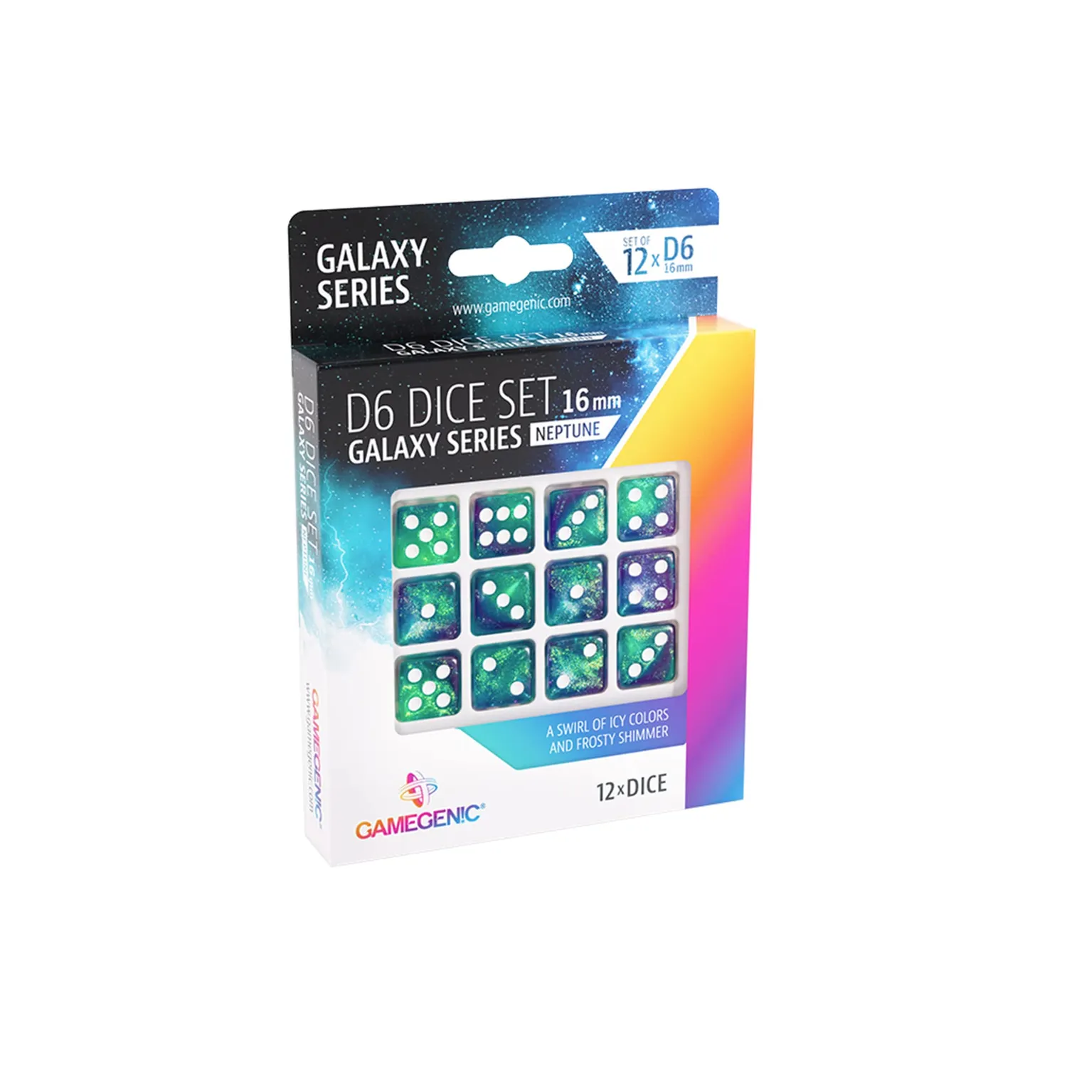 Gamegenic Galaxy Neptune D6 Würfelset 12x 16mm