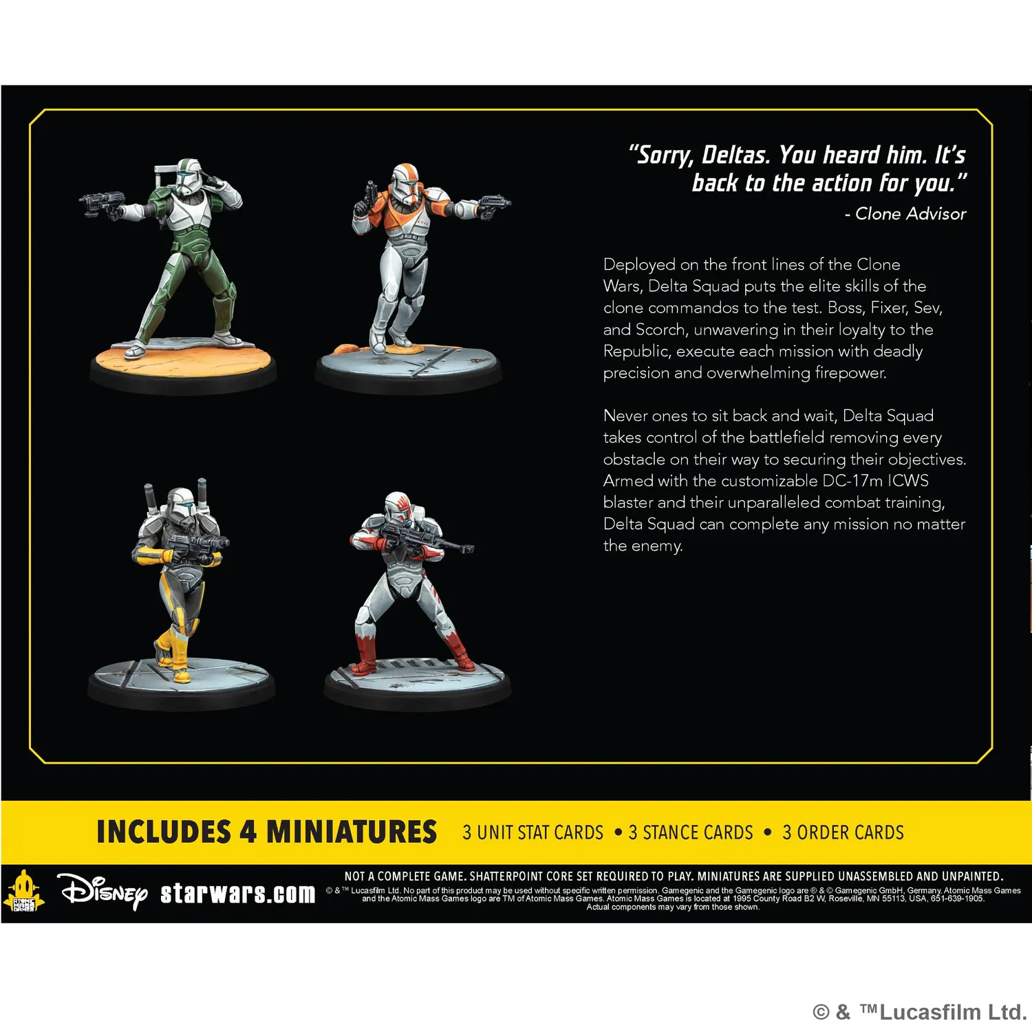 Star Wars Shatterpoint Delta Squad Form Up Squad Pack