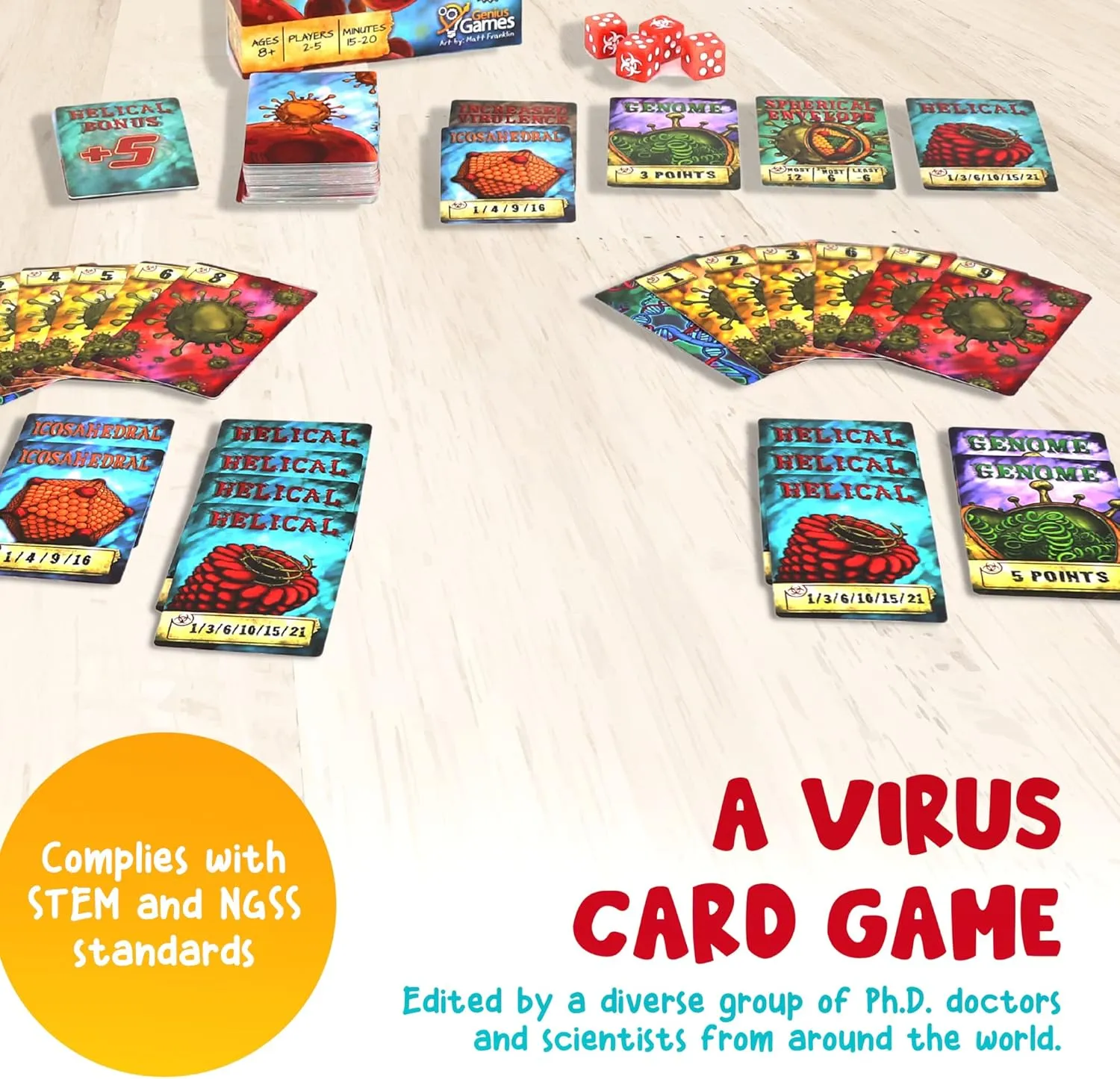 Genius Games Virulence Kartenspiel Virus Bieten ab 8 Jahren