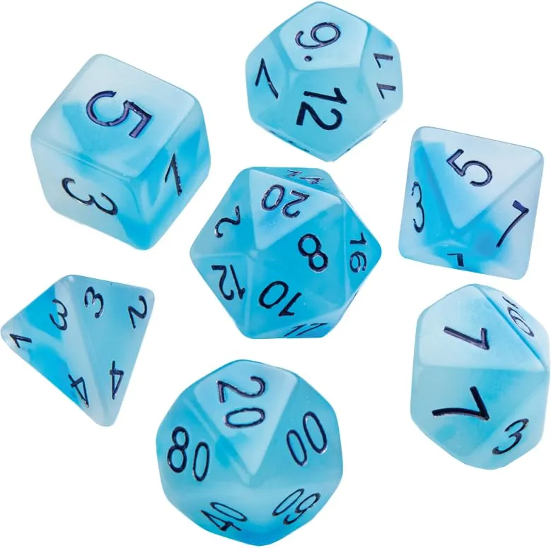 Gamegenic Glow Icy Crumbs RPG Würfelset 7-teilig Glow