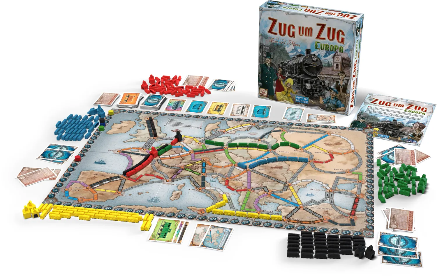 Zug um Zug Europa Grundspiel Brettspiel 2-5 Spieler Bahnhof
