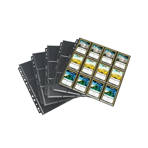 Gamegenic 24-Pocket Sideloading Sammelkarten-Seiten Schwarz 10er