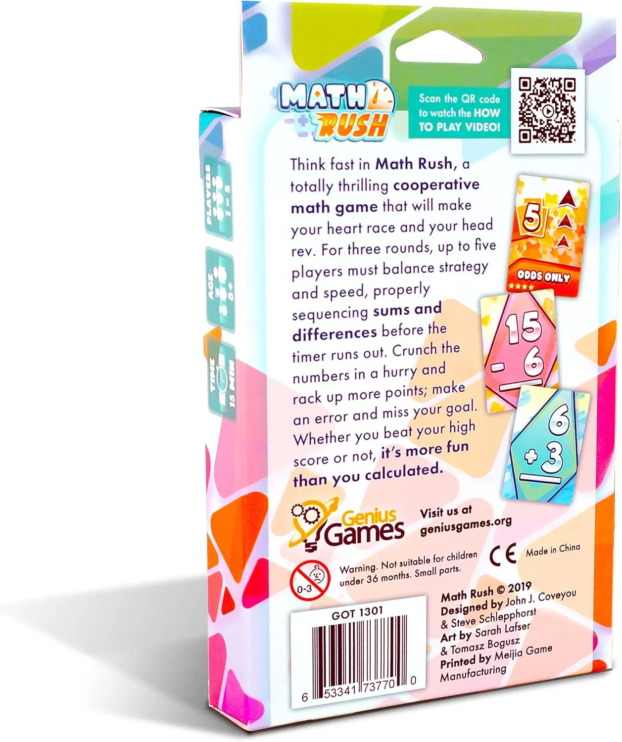 Genius Games Math Rush Kartenspiel Addition Subtraktion