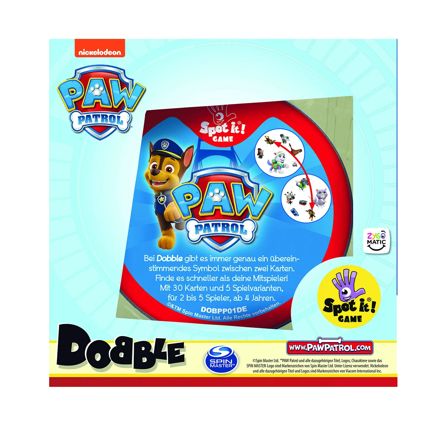 Dobble Paw Patrol Kartenspiel Eco-Sleeve ab 6 Jahren