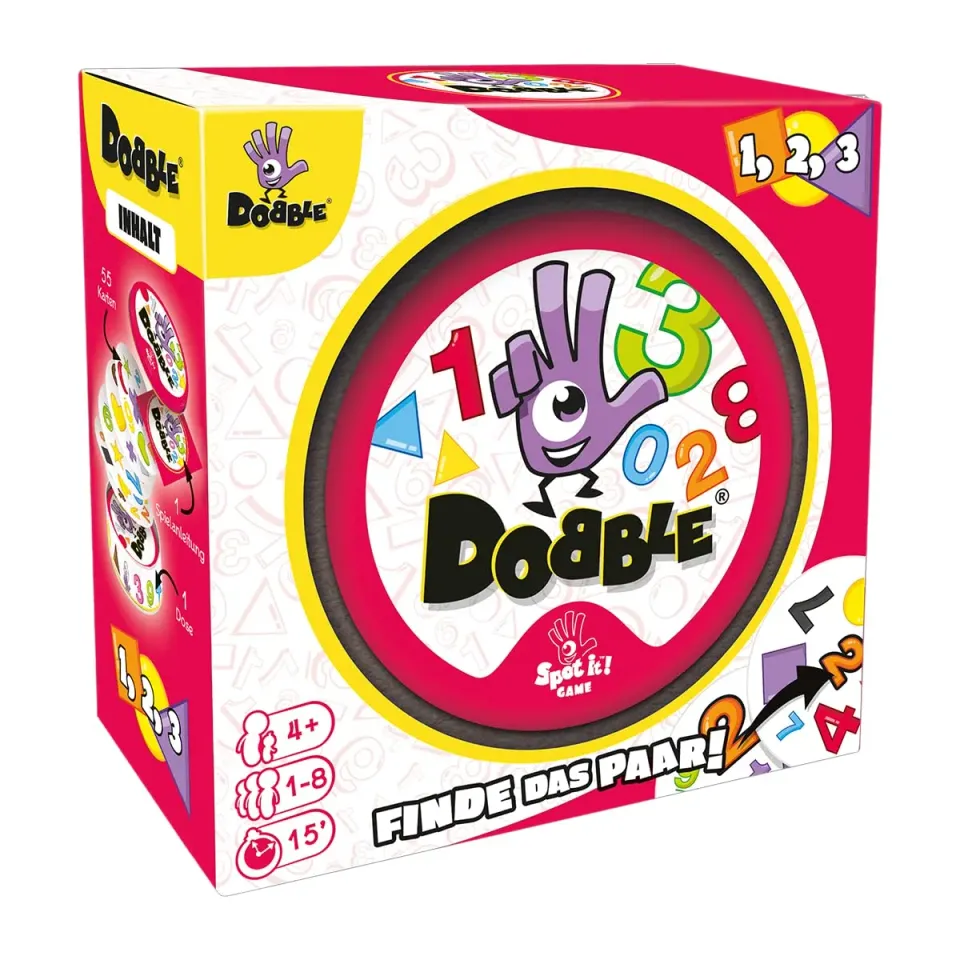 Asmodee Dobble 1 2 3 Kinderspiel deutsch Blechdose