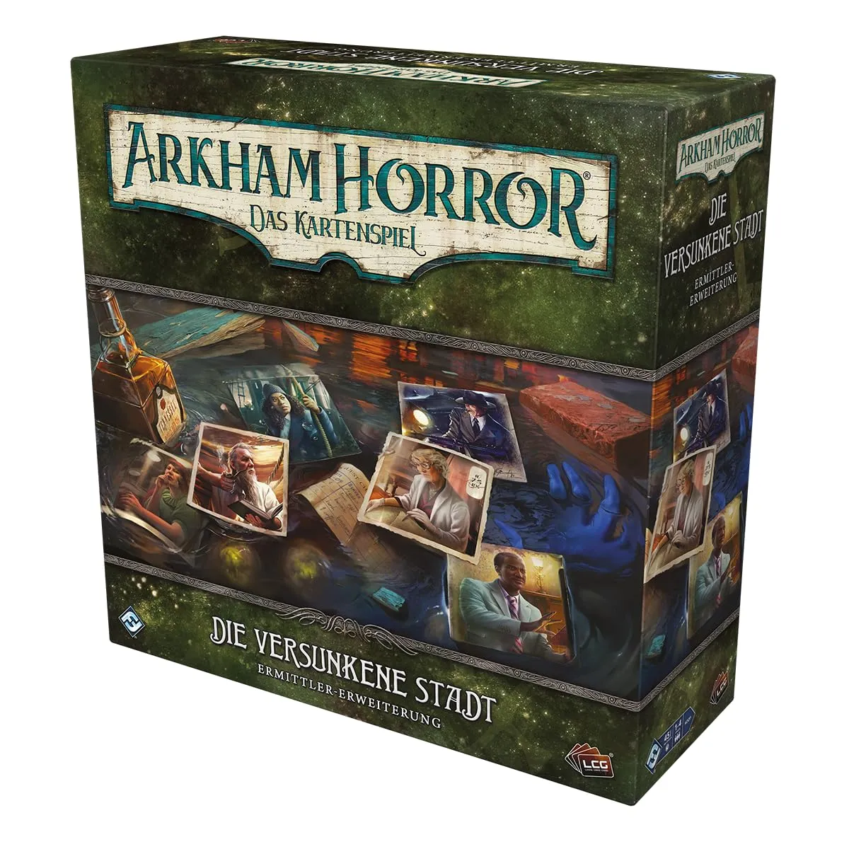 Arkham Horror Kartenspiel Versunkene Stadt Ermittler-Erweiterung