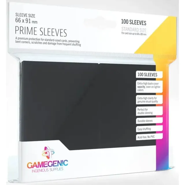 Gamegenic Prime Sleeves Kartenhüllen schwarz 100 Stück