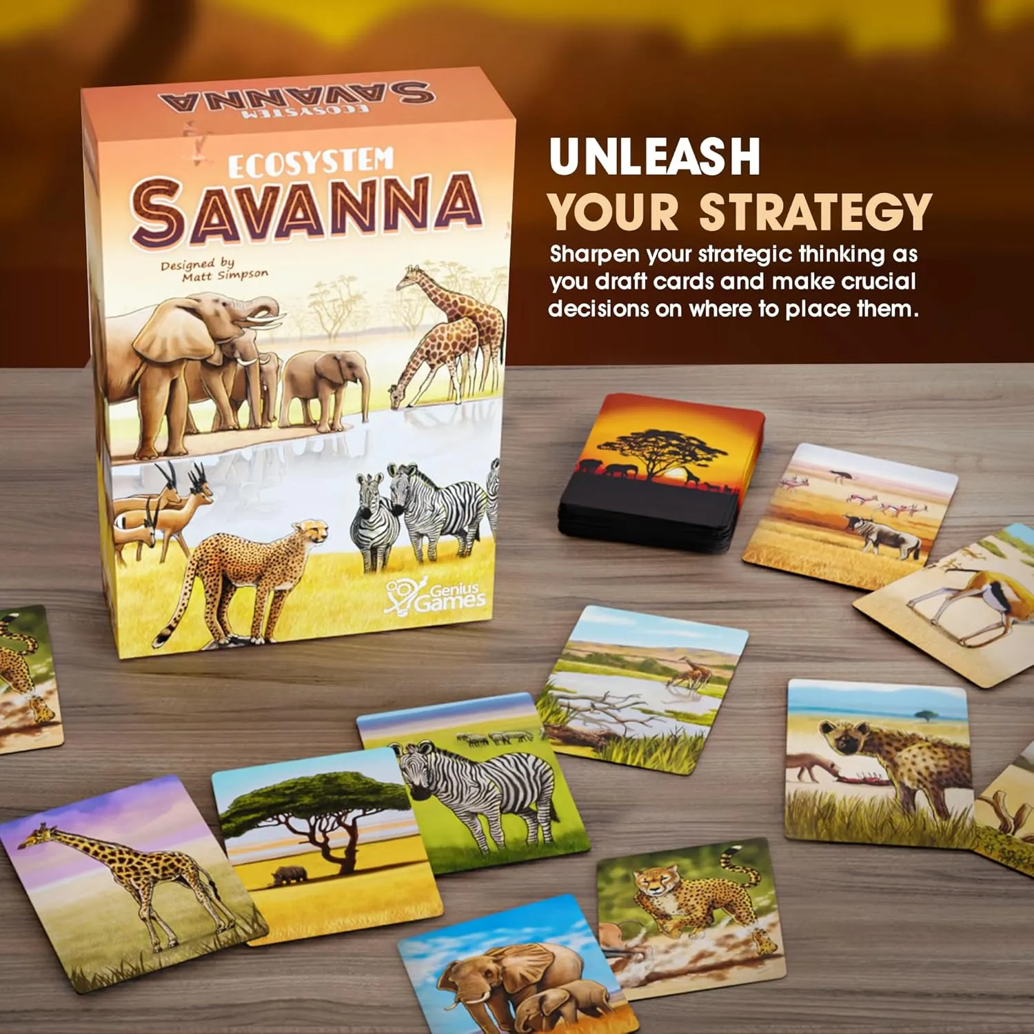 Genius Games Ecosystem Savanna Kartenspiel Savanne 2-6