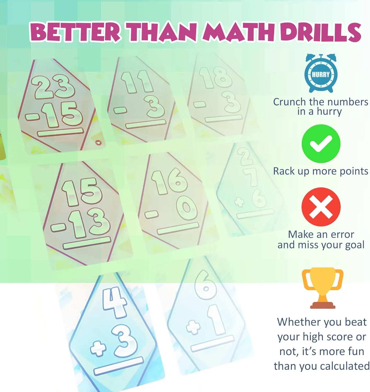 Genius Games Math Rush Kartenspiel Addition Subtraktion