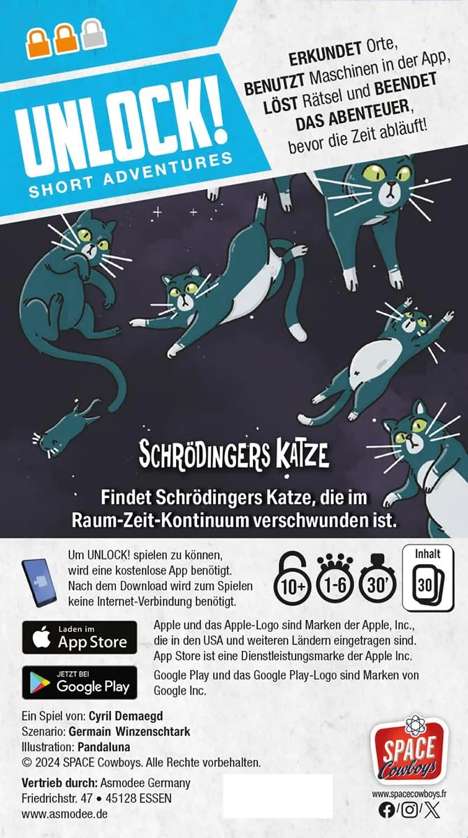 Asmodee Unlock Short Adventures Schrödingers Katze Rätselspiel