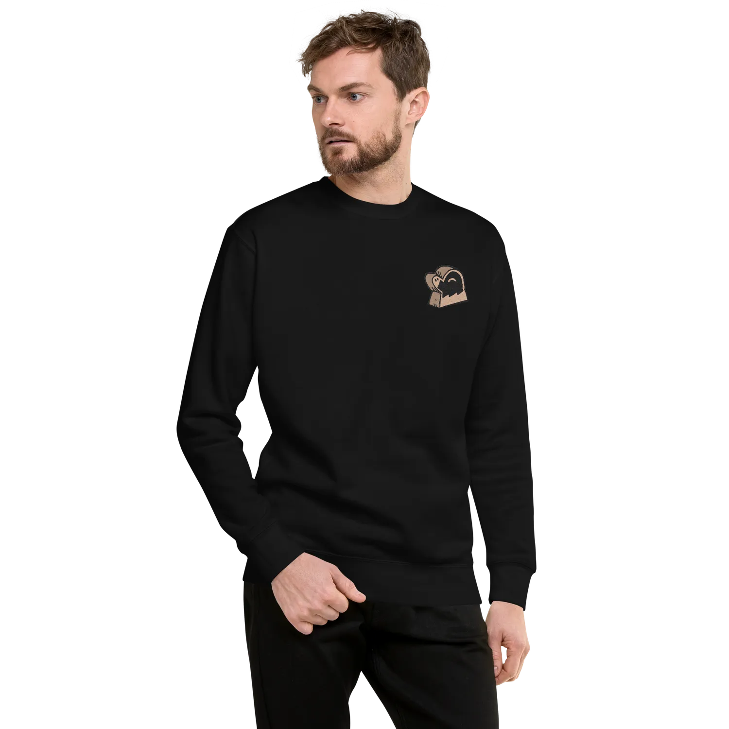 Leder Games Root Duchy Meeple Sweatshirt schwarz bestickt