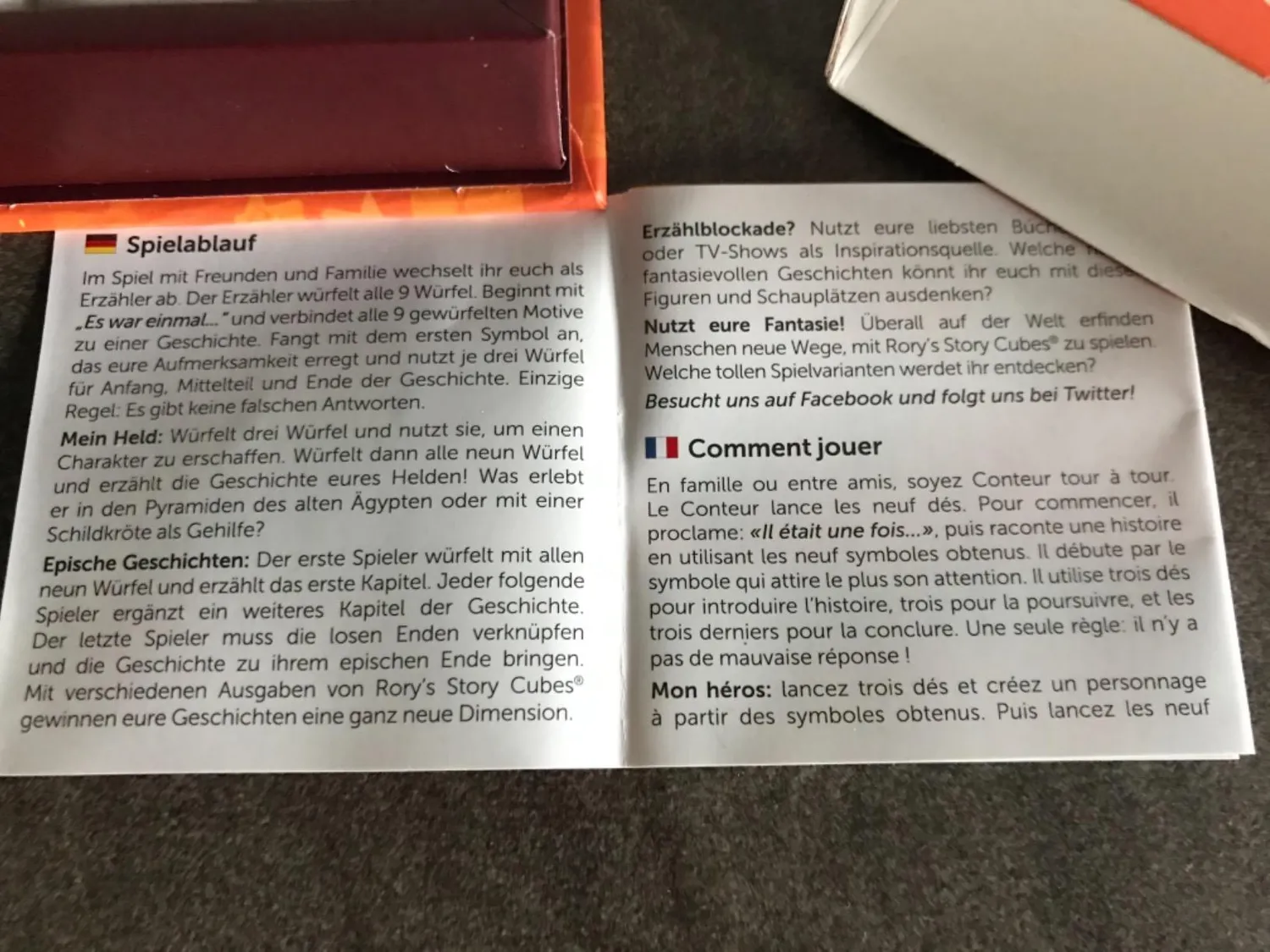 Asmodee Story Cubes Familienspiel Alte Auflage