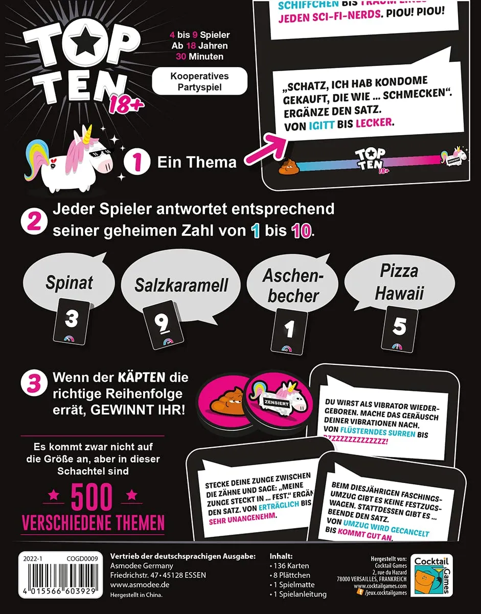 Cocktail Games Top Ten 18+ Partyspiel Erwachsene