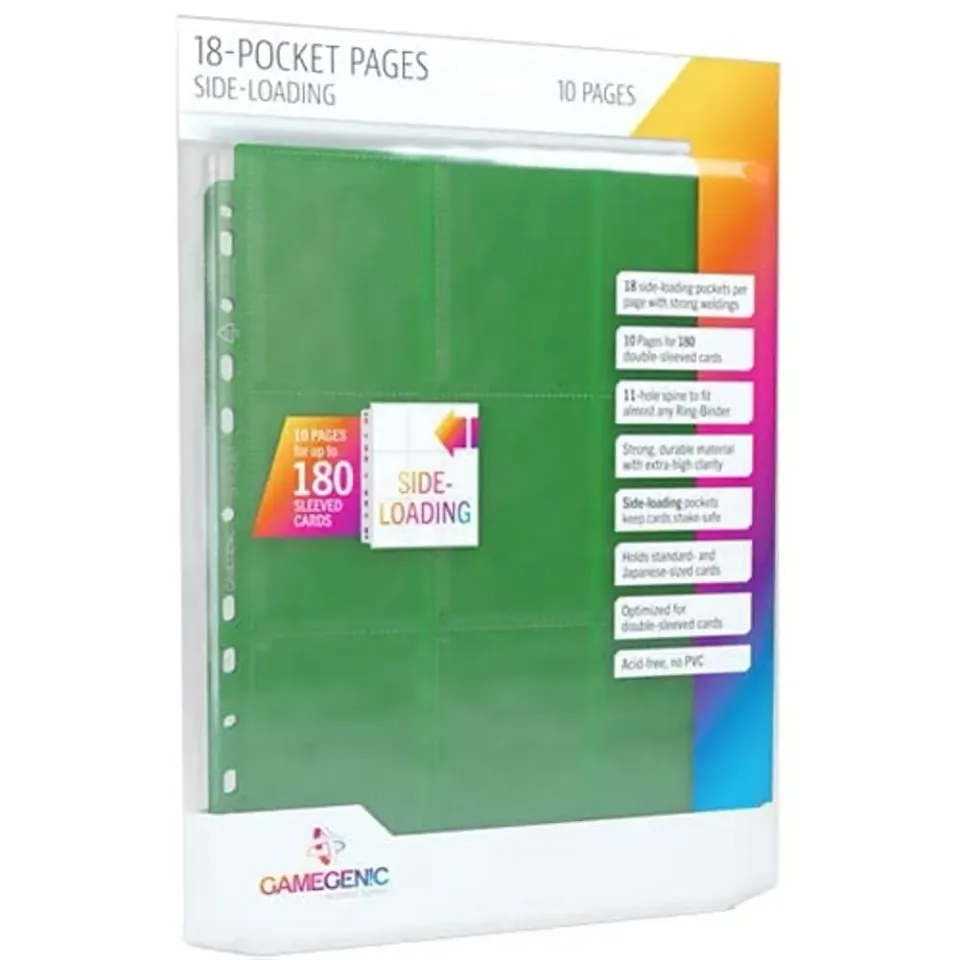 Gamegenic Sideloading 18-Pocket Pages Green 10er