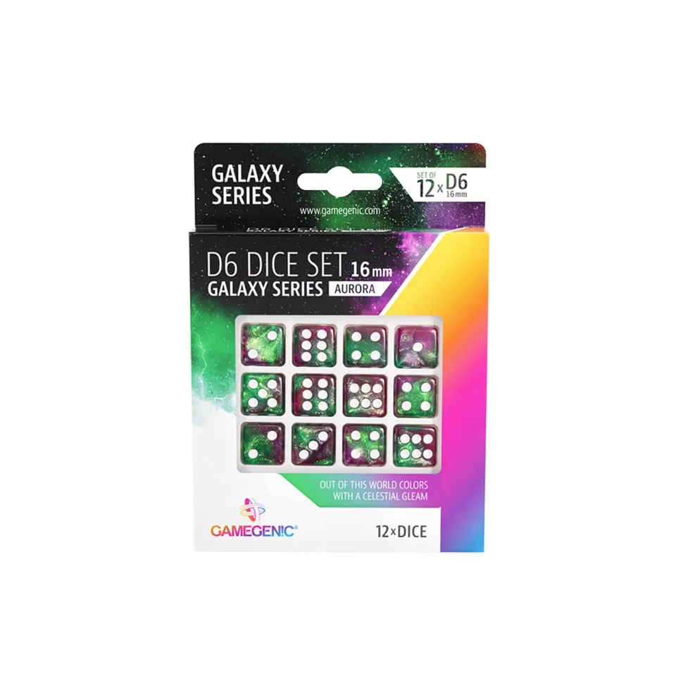 Gamegenic Galaxy Aurora D6 Würfelset 12x 16 mm