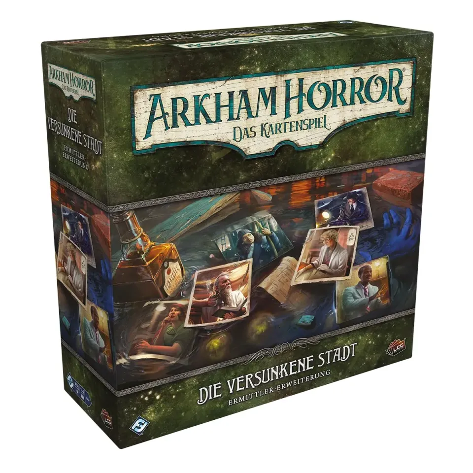 Arkham Horror Kartenspiel Versunkene Stadt Ermittler-Erweiterung