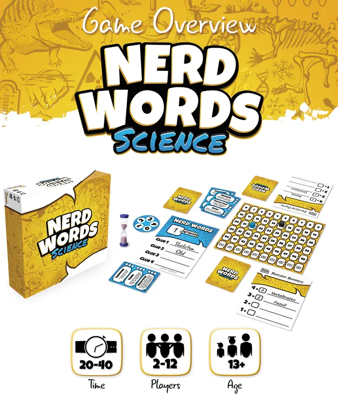 Genius Games Nerd Words Science Wortspiel für Teams