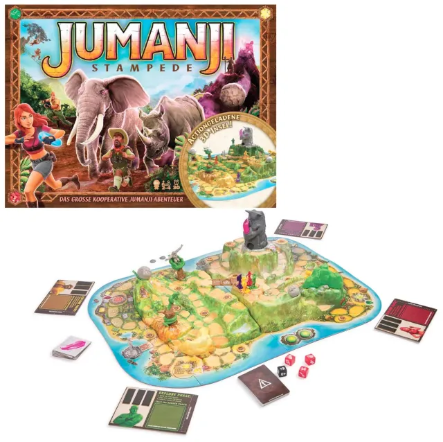 Spin Master Jumanji Stampede Brettspiel kooperativ 3D
