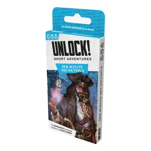 Asmodee Unlock! Short Adventures Der Schatz des Oktopus Familienspiel schwer