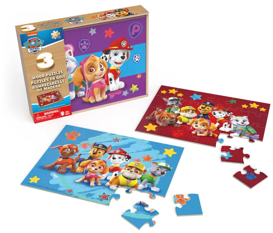 Spin Master PAW Patrol Holzpuzzle 3er Set 24 Teile