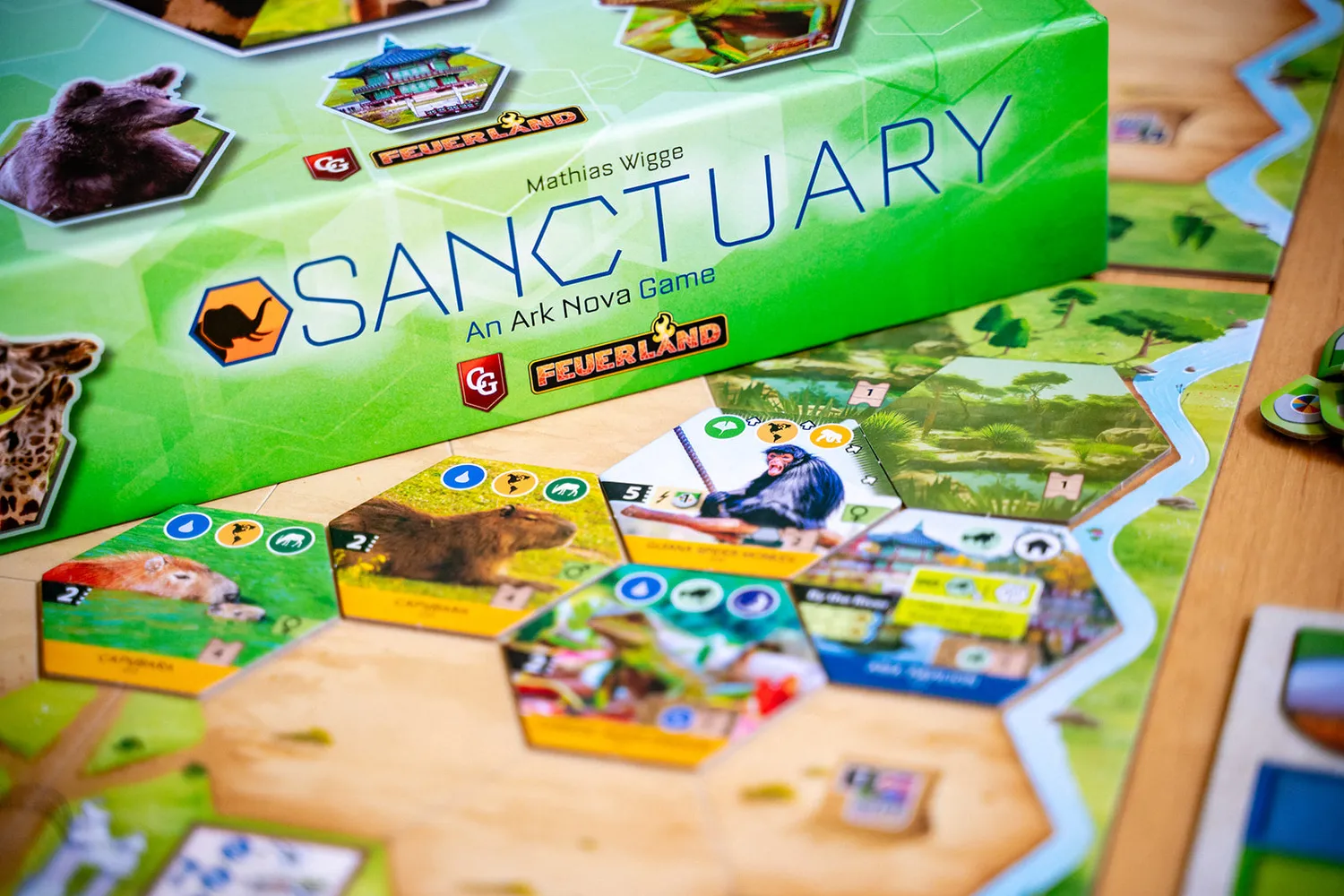 Capstone Games Sanctuary Ark Nova Brettspiel Zoospiel