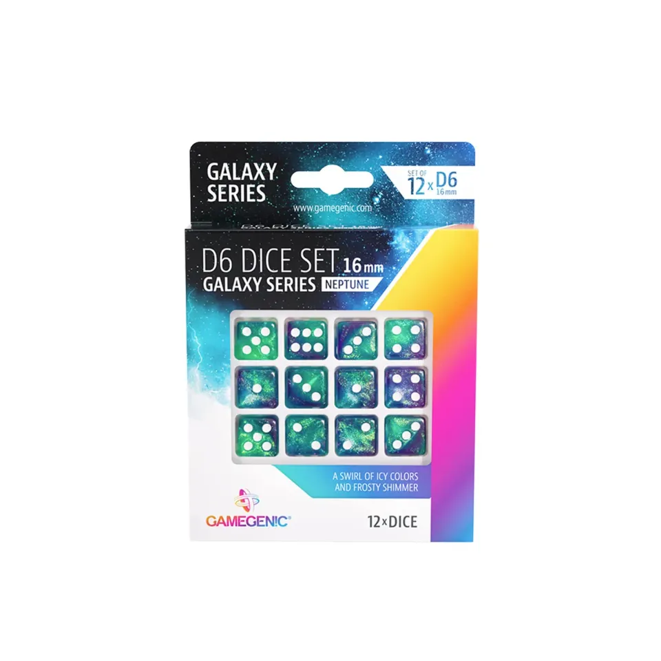 Gamegenic Galaxy Neptune D6 Würfelset 12x 16mm