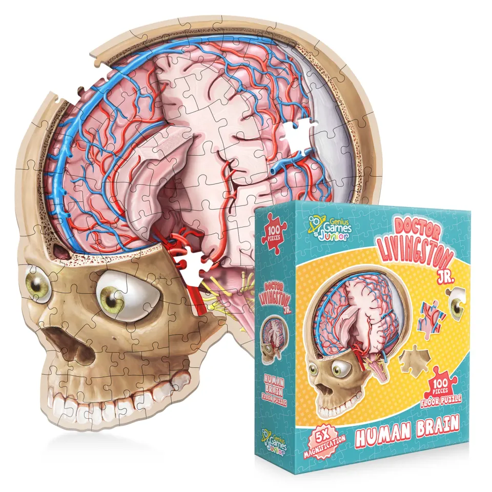Genius Games Dr Livingston's Jr Gehirn Bodenpuzzle 100 Teile