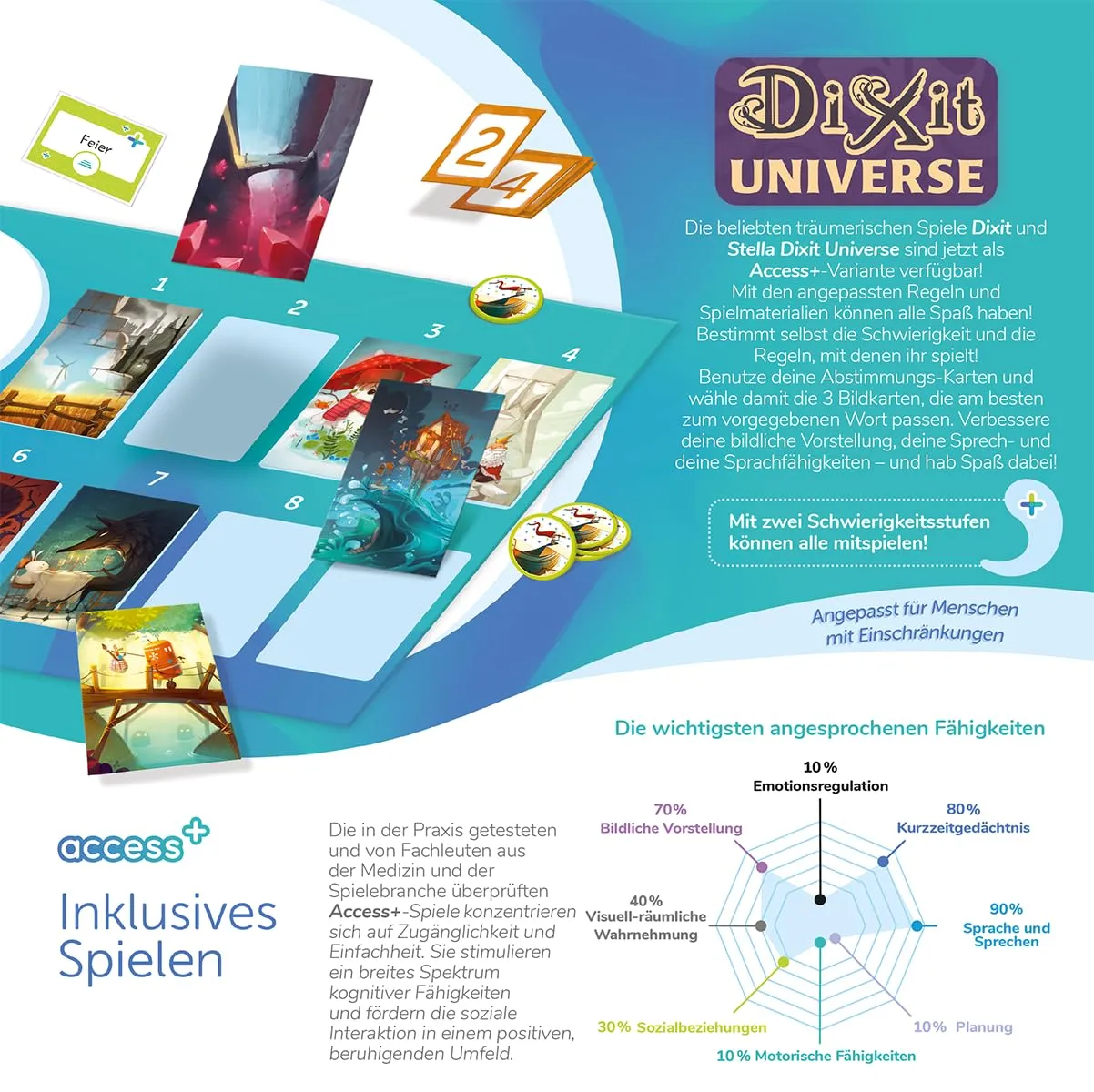 Dixit Universe Access+ Kartenspiel Deutsch barrierefrei