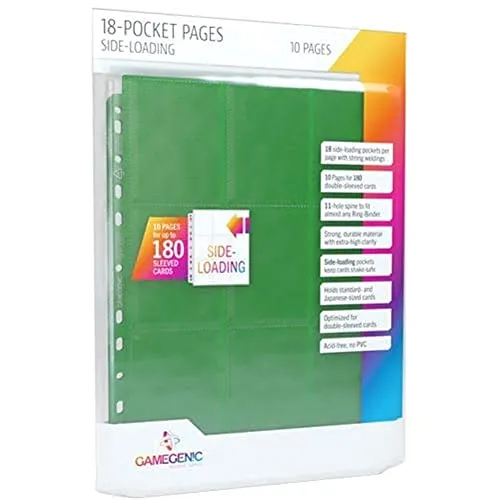 Gamegenic Sideloading 18-Pocket Pages Green 10er