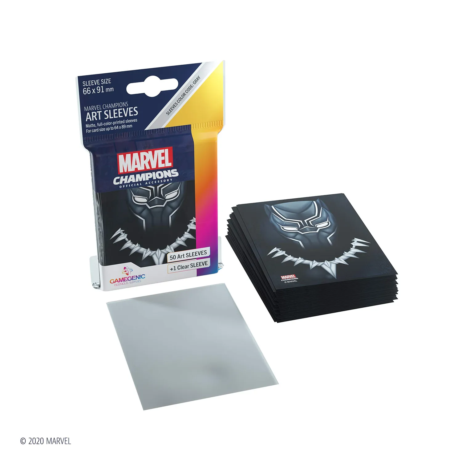 Gamegenic Marvel Champions Black Panther Kartenhüllen 50+1 grau