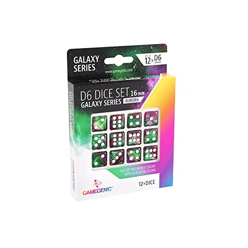 Gamegenic Galaxy Aurora D6 Würfelset 12x 16 mm