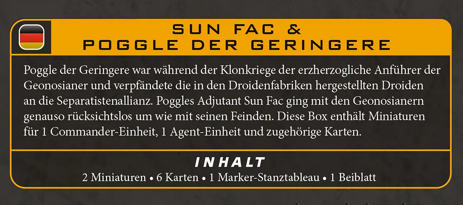 Asmodee Star Wars: Legion Sun Fac & Poggle the Lesser Erweiterung