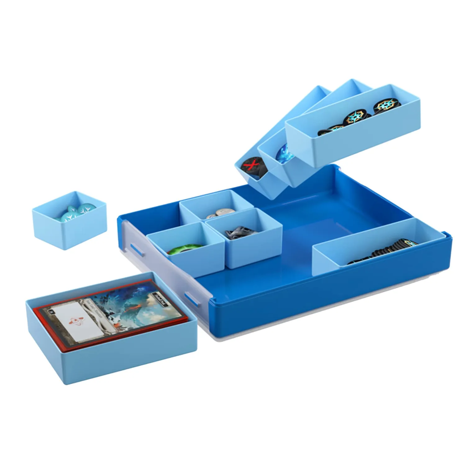 Gamegenic Token Silo Aufbewahrungsbox Blau stapelbar