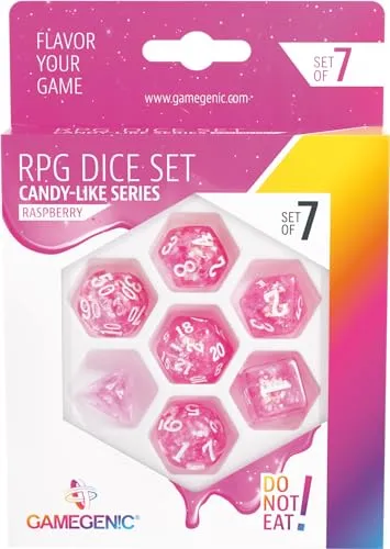 Gamegenic Candy-Like Raspberry RPG Würfelset 7-teilig Glitzer