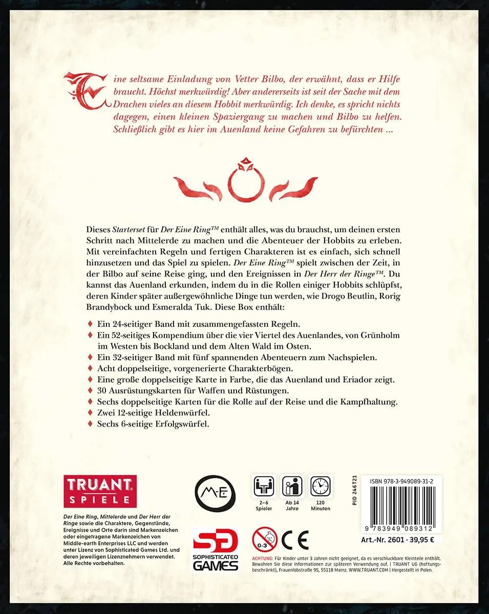 Der Eine Ring Starterset Box Deutsch Einsteiger Rollenspiel