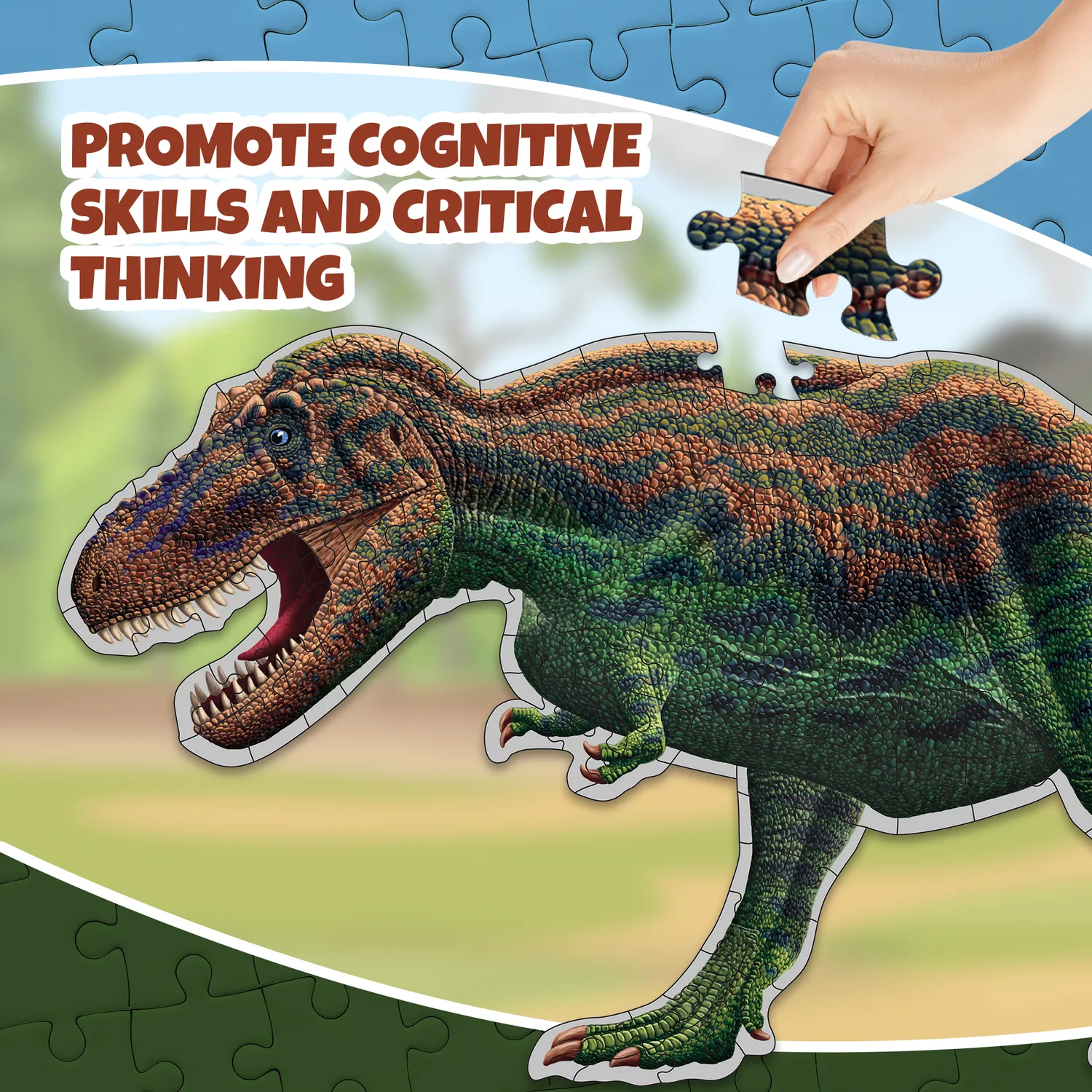 Genius Games Turn N Learn Tyrannosaurus Rex Bodenpuzzle Glow
