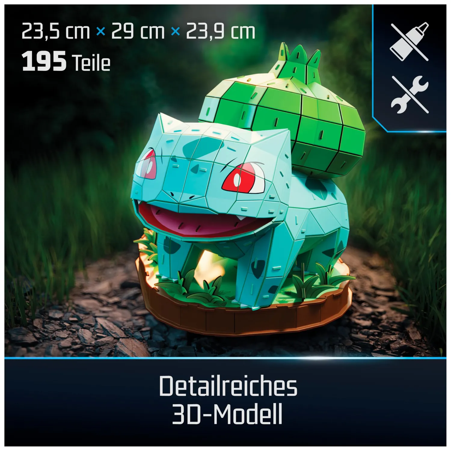 4D Build Pokémon Bisasam 3D-Puzzle 195 Teile ab 12 Jahren