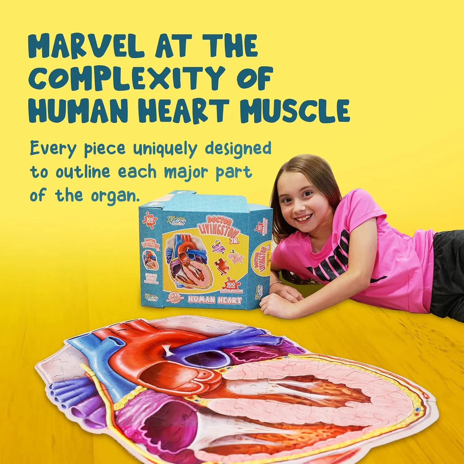 Genius Games Dr. Livingston Herz Bodenpuzzle 100 Teile Anatomie