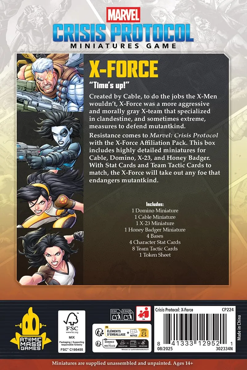 Asmodee Marvel Crisis Protocol X-Force Affiliation Pack Tabletop
