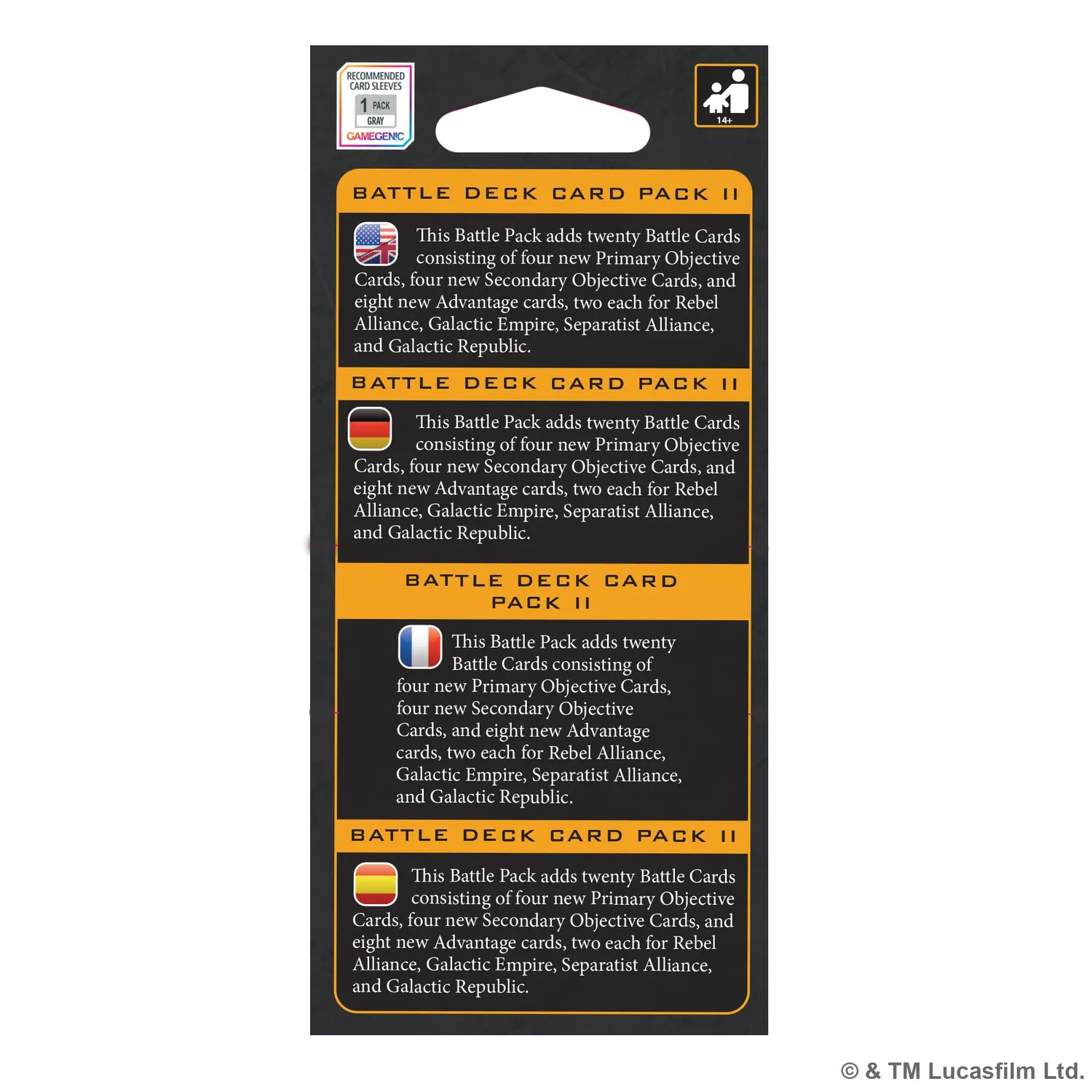 Asmodee Star Wars Legion Battle Deck Card Pack II Erweiterung