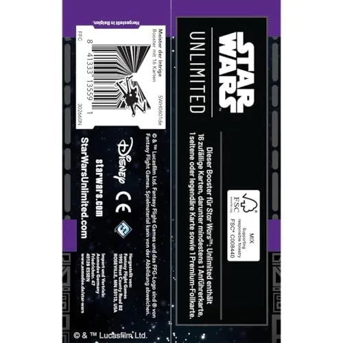 Asmodee Star Wars Unlimited Meister der Intrige Booster 16 Karten Foil