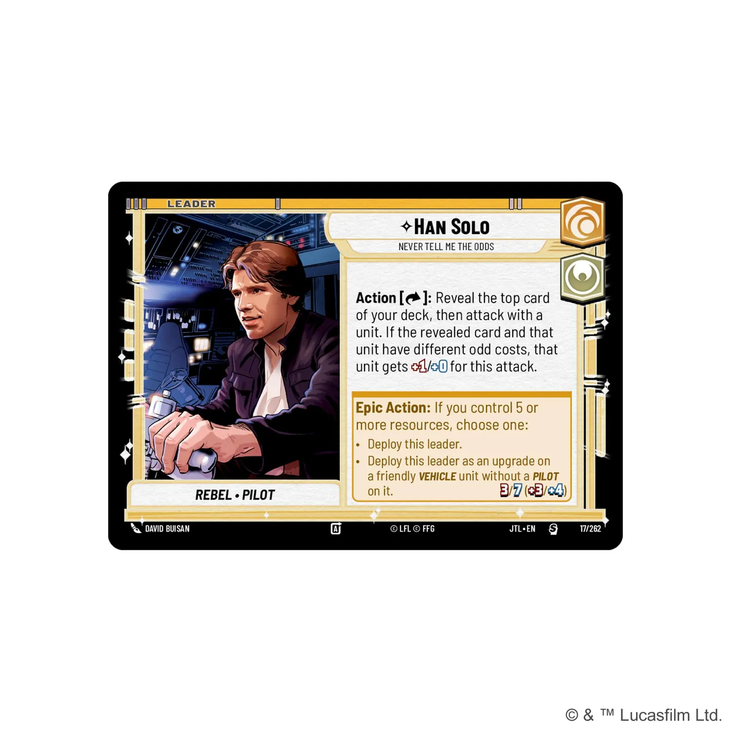 Fantasy Flight Games Star Wars Unlimited Han Solo Spotlight-Deck Englisch