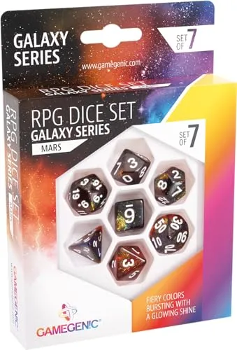 Gamegenic Galaxy Mars Würfelset 7-teilig Resin rot