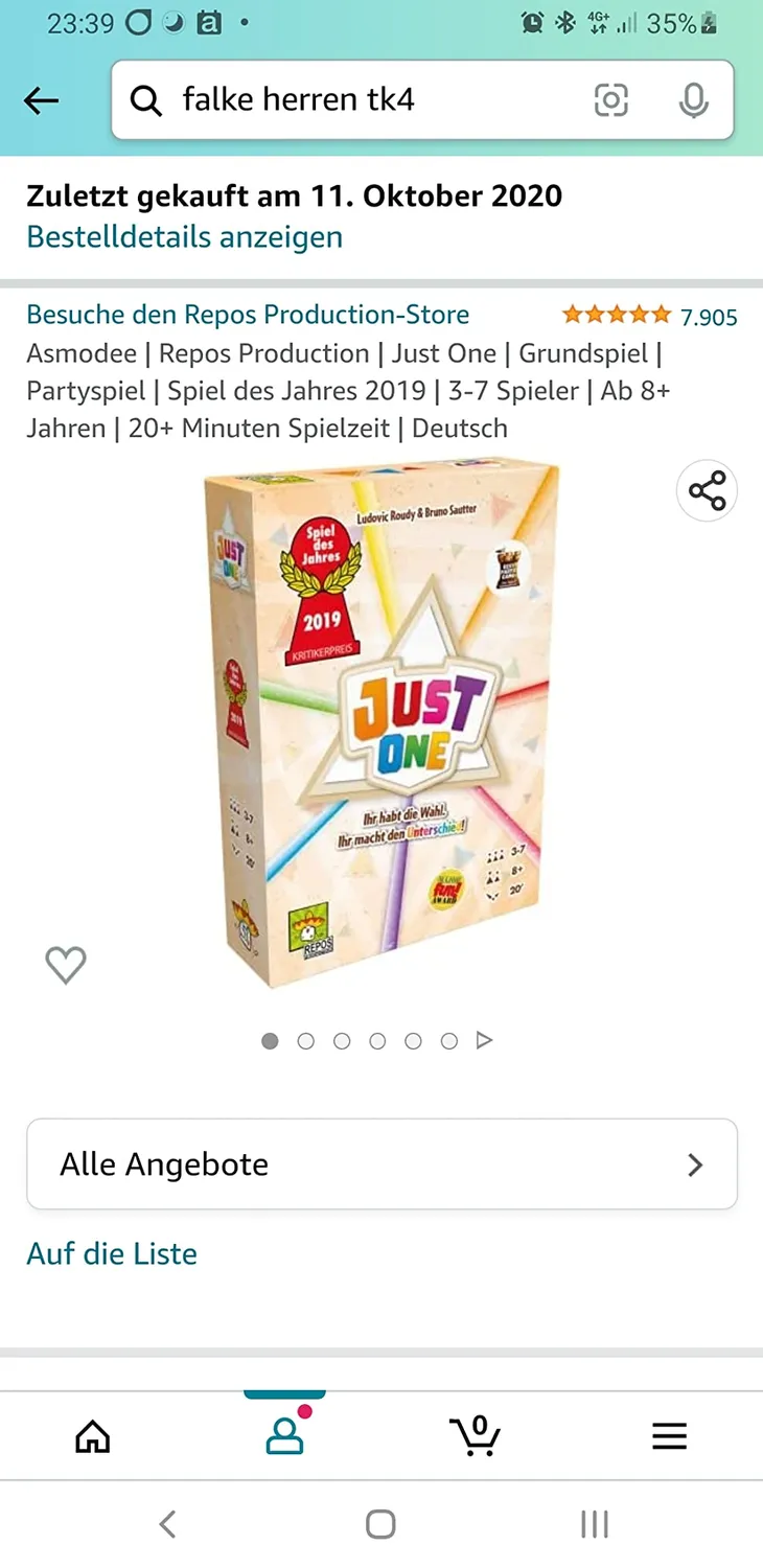Asmodee Just One Grundspiel 2018 Partyspiel kooperativ