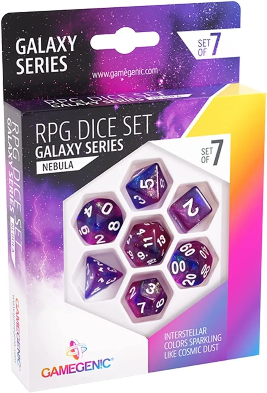 Gamegenic Galaxy Series Nebula Würfelset 7-teilig Glitzer